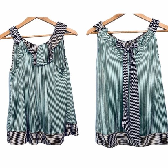 BCBGMaxazria Striped Halter Silk Top S - Picture 6 of 12